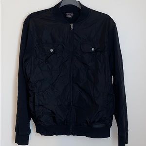 Michael Michael Korda Black Zip-Up Jacket Sz Large